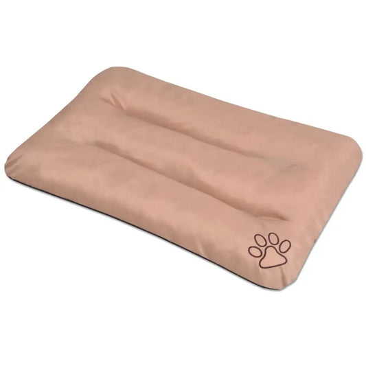 Hundebett XXL Beige, rechteckige Form, Pfoten-Logo sichtbar