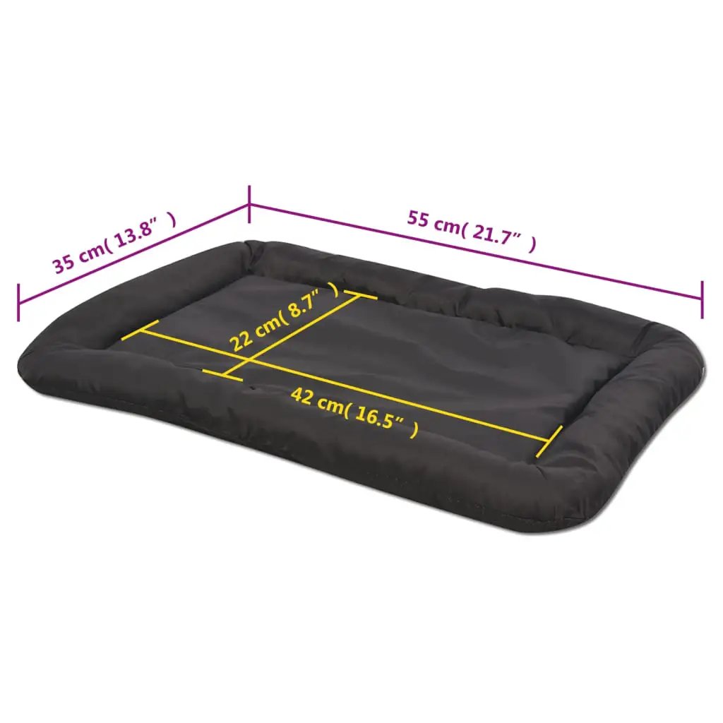 Hundebett vidaXL Größe M Schwarz - rechteckig mit hohen Seiten; Außenmaße 55×35 cm, Innenmaße 42×22 cm