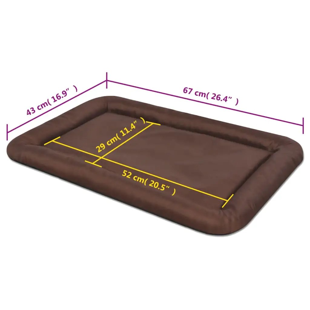 Hundebett Braun Größe L von vidaXL, Außenmaße 67×43 cm, Liegefläche 52×29 cm