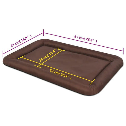 Hundebett Braun Größe L von vidaXL, Außenmaße 67×43 cm, Liegefläche 52×29 cm
