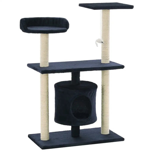 Katzen-Kratzbaum vidaXL 95 cm Dunkelblau mit Sisal-Säulen und Höhle