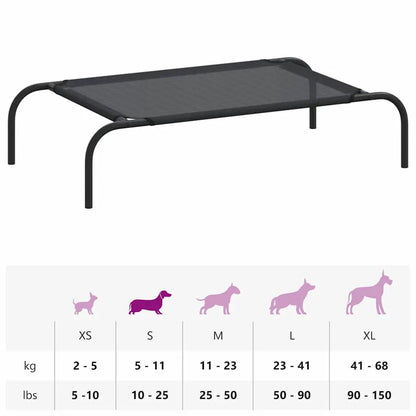 Erhöhtes Hundebett Schwarz S Textilene von vidaXL
