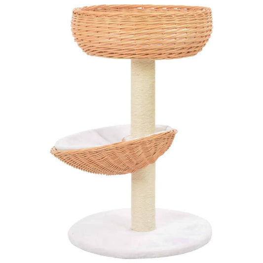 Katzen-Kratzbaum aus Sisal und natürlichem Weidenholz, vidaXL, mit zwei Körben
