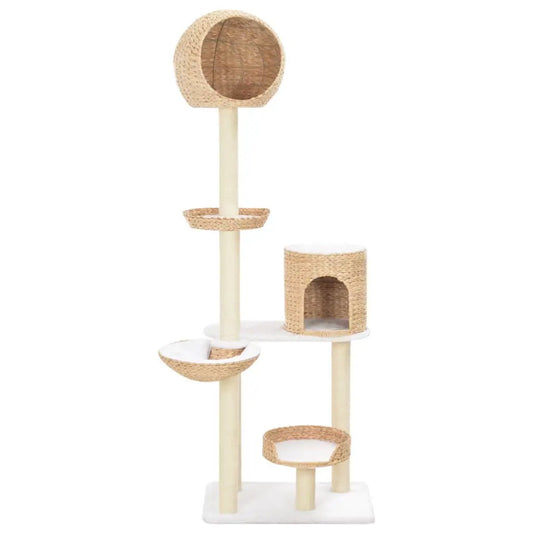 Katzen-Kratzbaum Sisal Seegras, mehrstufiger Kratzbaum mit Höhle und Plattformen
