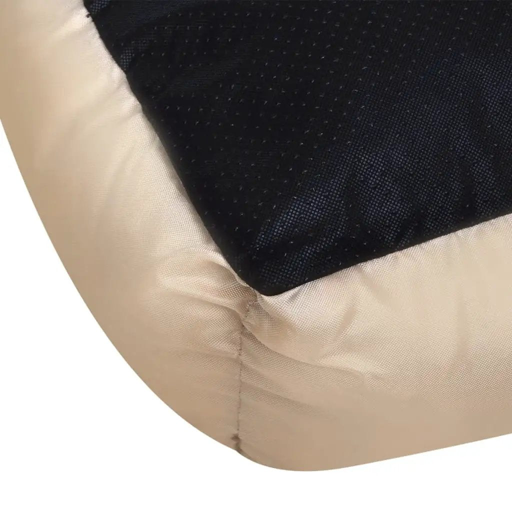 Warmes Hundebett mit Polsterkissen XL von vidaXL – beiger Bezug und schwarze Oberseite