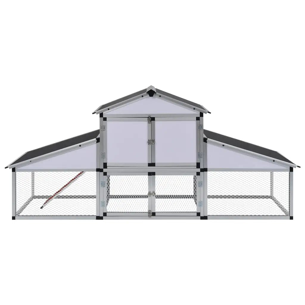Hühnerstall mit Freilaufgehege und Nistkasten aus Aluminium, vidaXL