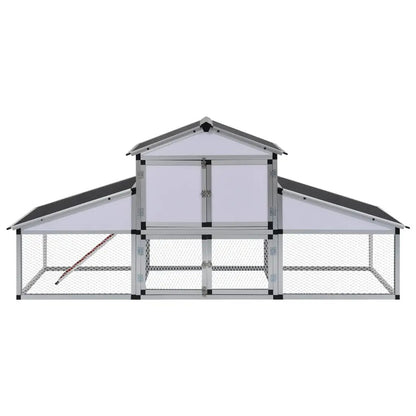Hühnerstall mit Freilaufgehege und Nistkasten aus Aluminium, vidaXL