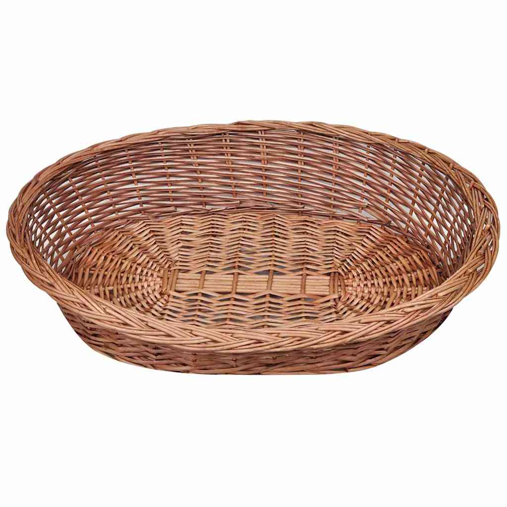 Hundebett aus Naturweide, ovales Rattan-Körbchen, vidaXL, 90 cm