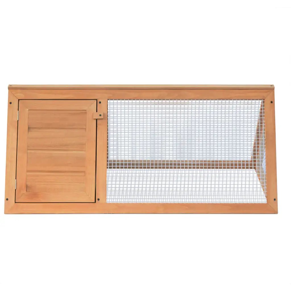 vidaXL Kleintier-/Kaninchenstall aus Holz mit Tür links und Drahtgitter rechts