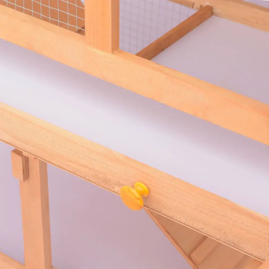 Kleintier-/Kaninchenstall aus Holz mit Drahtgitter und Rampen