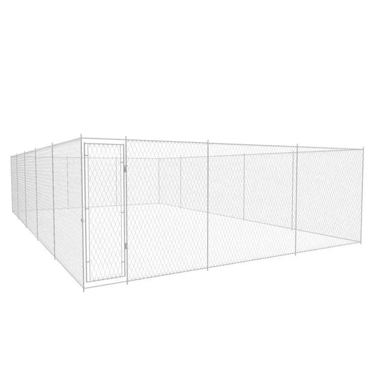 Outdoor-Hundezwinger aus verzinktem Stahl von vidaXL, 950x570x185 cm, mit Tür
