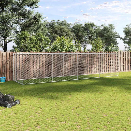 Outdoor-Hundezwinger 760x192x185 cm - vidaXL metal chain-link kennel in backyard