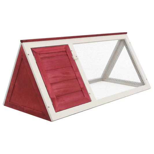 vidaXL Kleintier-/Kaninchenstall aus rotem Holz, A-Frame Gehege mit Drahtgitter