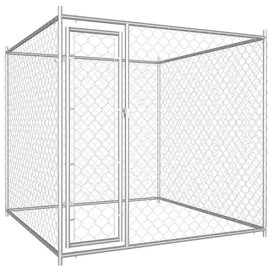 vidaXL Outdoor-Hundezwinger 193x193x185 cm metal chain-link dog kennel with runs
