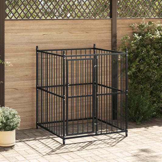 Outdoor-Hundezwinger 120x120x150 cm, vidaXL, schwarzes Metallgitter
