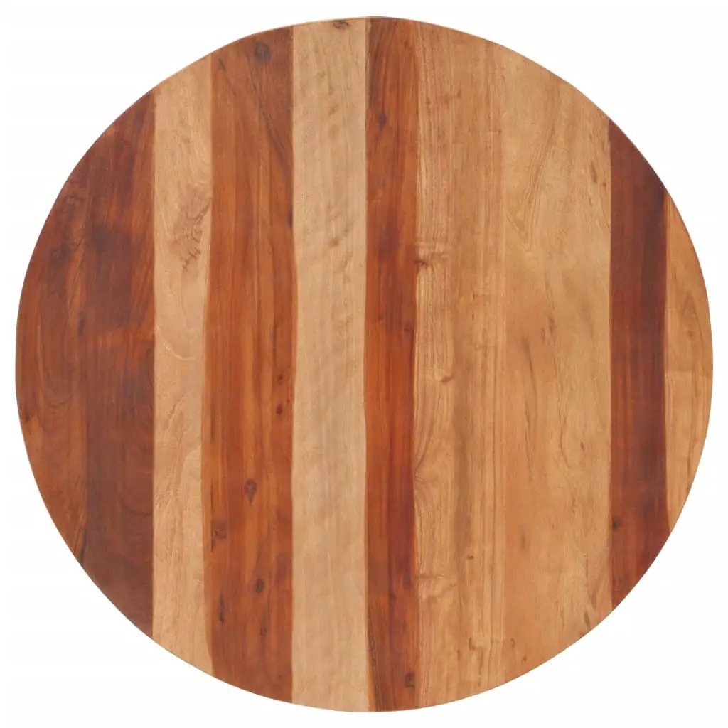Tischplatte aus Massivholz Akazie, rund, 80 cm Durchmesser, 25–27 mm Stärke