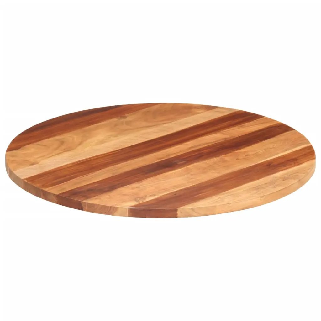 Tischplatte Massivholz Akazie Rund, 80 cm Ø, 25–27 mm Dicke