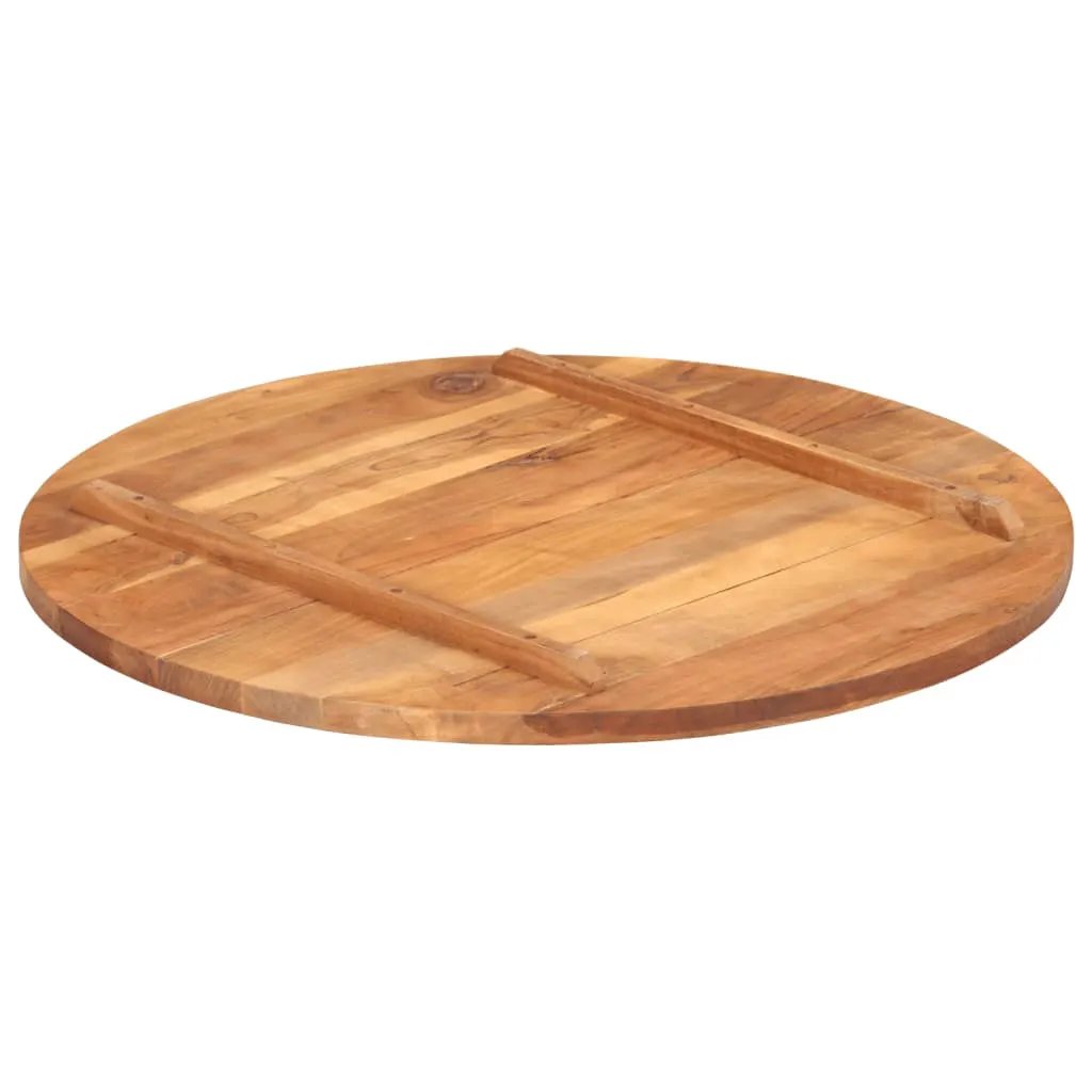 Tischplatte aus Massivholz Akazie, rund, Ø80 cm, 25–27 mm Dicke