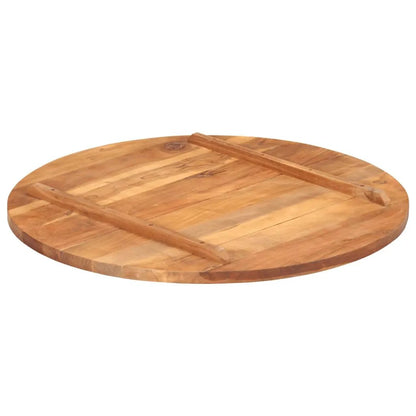 Tischplatte aus Massivholz Akazie, rund, Ø80 cm, 25–27 mm Dicke