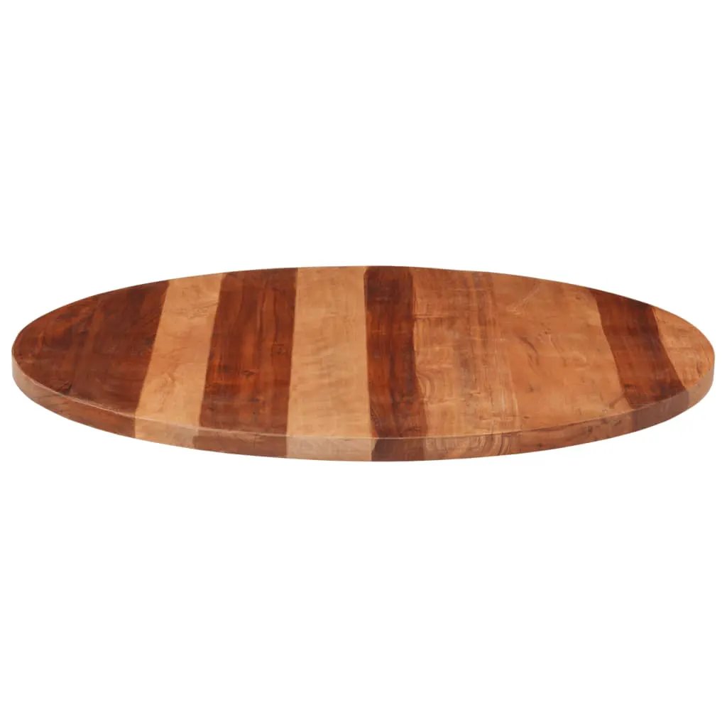 Tischplatte Massivholz Akazie, runde Form, Ø80 cm, 25–27 mm Dicke, vidaXL