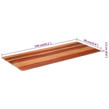 Tischplatte aus Massivholz Akazie, 15–16 mm stark, 60×140 cm, warmbraune Holztöne