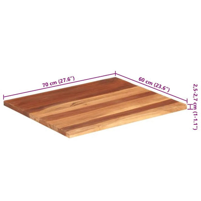 Tischplatte Massivholz Akazie, 60x70 cm, 25–27 mm Dicke, Streifenoptik, vidaXL