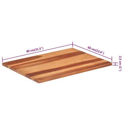 Tischplatte aus Akazie, 60×80 cm, 2,5 cm Dicke, vidaXL