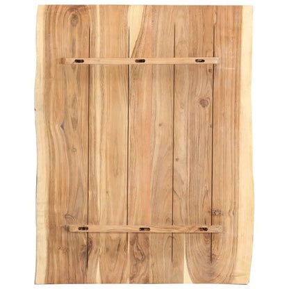 Tischplatte Massivholz Akazie, 80x50-60x3,8 cm, naturbelassen