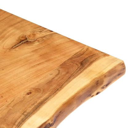 Tischplatte Massivholz Akazie, 80x50-60x3,8 cm, naturfarbene Oberfläche, abgerundete Kante