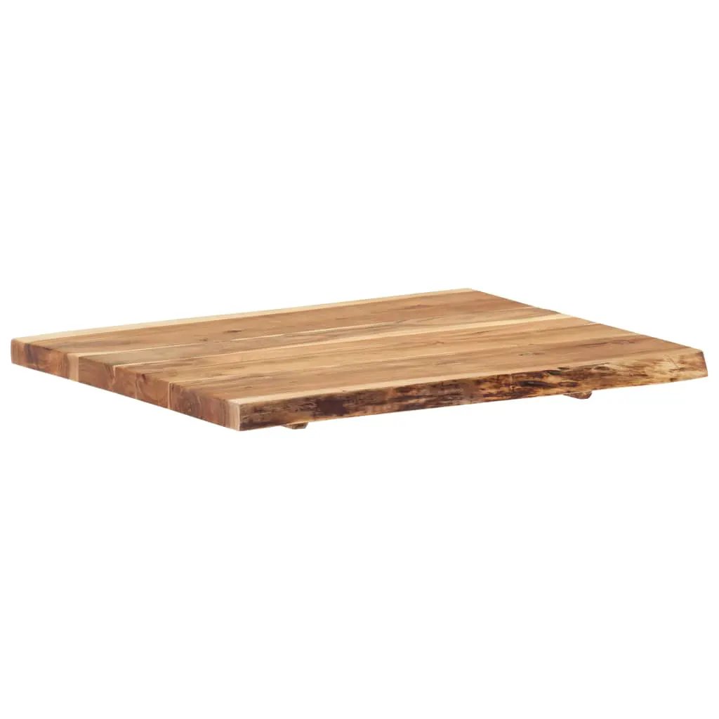 Tischplatte aus Massivholz Akazie 80x50-60x3,8 cm mit Naturkante