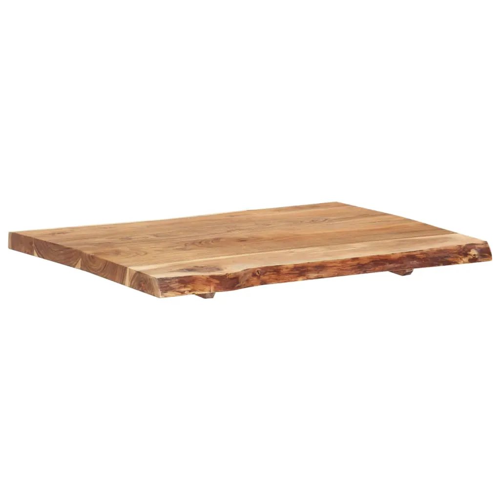 Tischplatte Massivholz Akazie 80x50-60x3,8 cm, naturbelassene Kanten