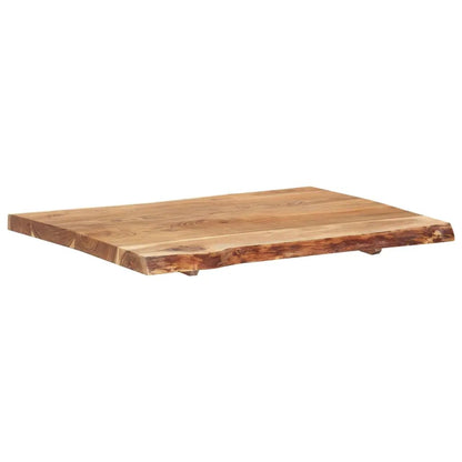 Tischplatte Massivholz Akazie 80x50-60x3,8 cm, naturbelassene Kanten