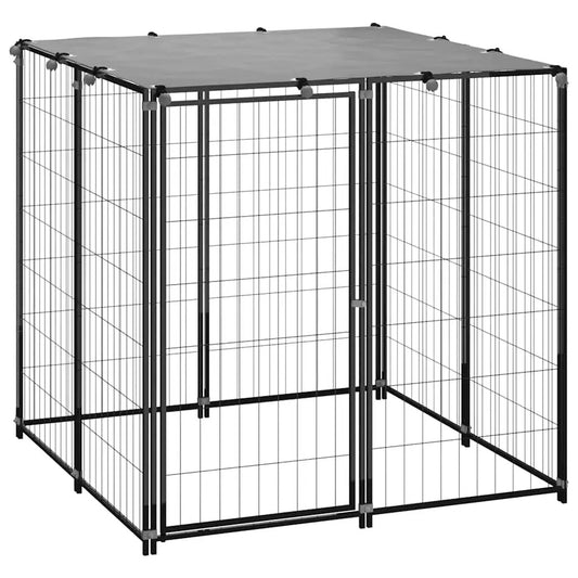 Hundezwinger 110x110x110 cm aus Stahl in Schwarz von vidaXL