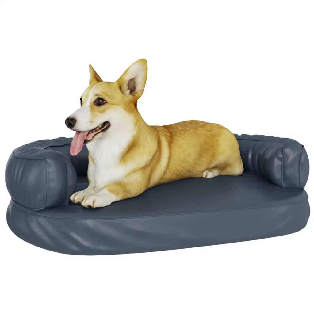 Hundebett vidaXL Ergonomisches Schaumstoffbett Dunkelblau 75x53cm Kunstleder