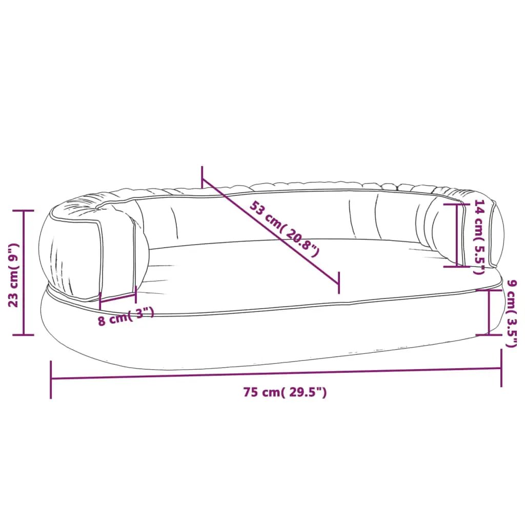 Hundebett Ergonomisch mit Schaumstoff in Dunkelblau, 75x53 cm, Kunstleder - vidaXL