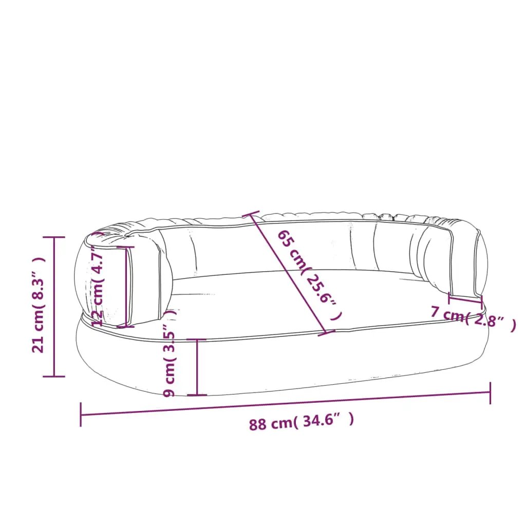 Hundebett vidaXL Ergonomisches Schaumstoff-Kunstleder Dunkelblau 88x65 cm