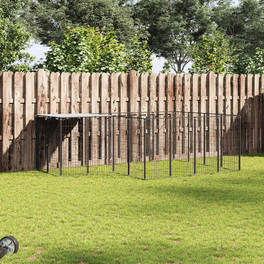 Hundezwinger Schwarz, 6,05 m² Stahl – vidaXL Hundezwinger & -ausläufe im Garten