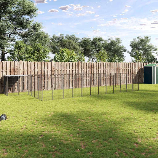 Hundezwinger Schwarz aus Stahl, 22,99 m² – vidaXL Hundezwinger & -ausläufe
