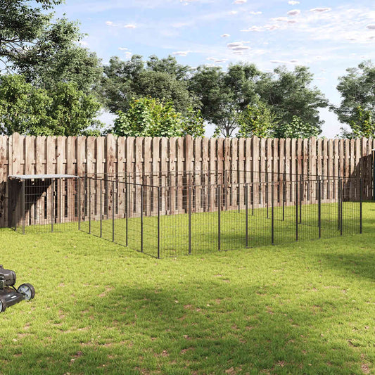 Hundezwinger Schwarz 20,57 m² Stahl von vidaXL – Outdoor-Hundezwinger mit Stahlgitter
