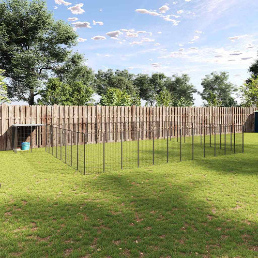 vidaXL Hundezwinger Schwarz, Stahl, 37,51 m² – Hundezwinger & -ausläufe