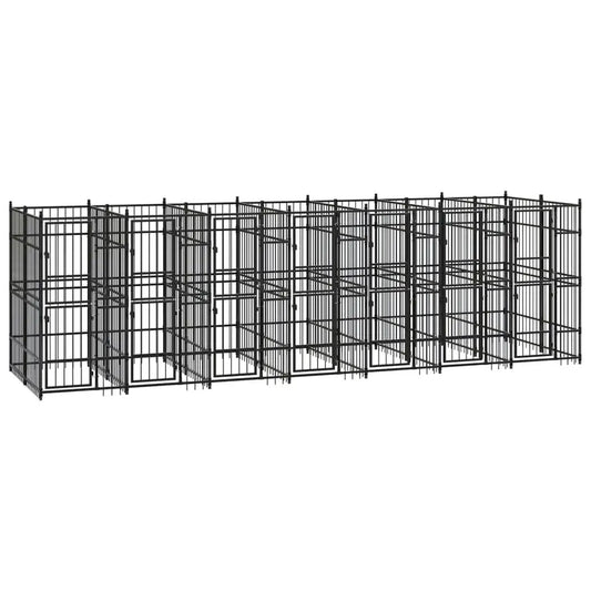 Outdoor-Hundezwinger Stahl 12,9 m², modulares Stahlgitter-Kennelsystem, vidaXL