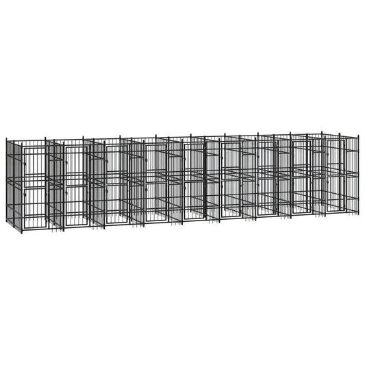 vidaXL Outdoor-Hundezwinger aus Stahl, 16,59 m², Hundezwinger & Ausläufe
