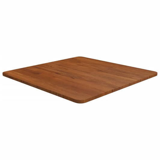 Tischplatte Quadratisch Dunkelbraun aus Eiche Behandelt, 60x60x1,5 cm