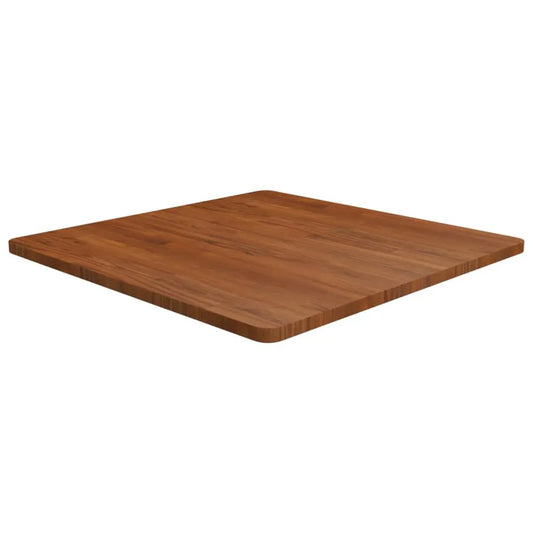 Tischplatte Quadratisch Dunkelbraun aus behandelter Eiche, 80x80 cm, 2,5 cm Stärke