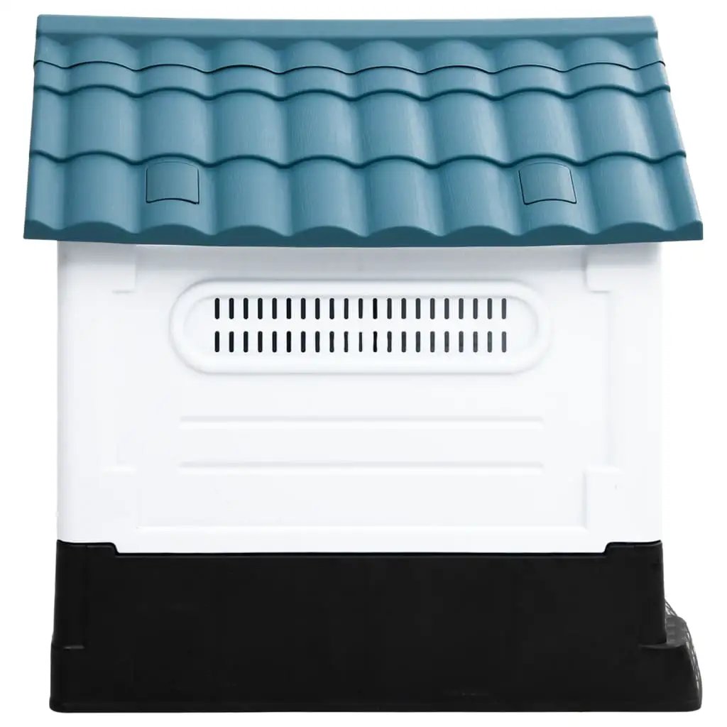 Hundehütte Blau aus Polypropylen, Maße 57x68x66 cm, mit Belüftungsöffnungen