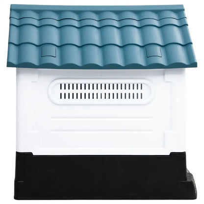 Hundehütte Blau aus Polypropylen, Maße 57x68x66 cm, mit Belüftungsöffnungen