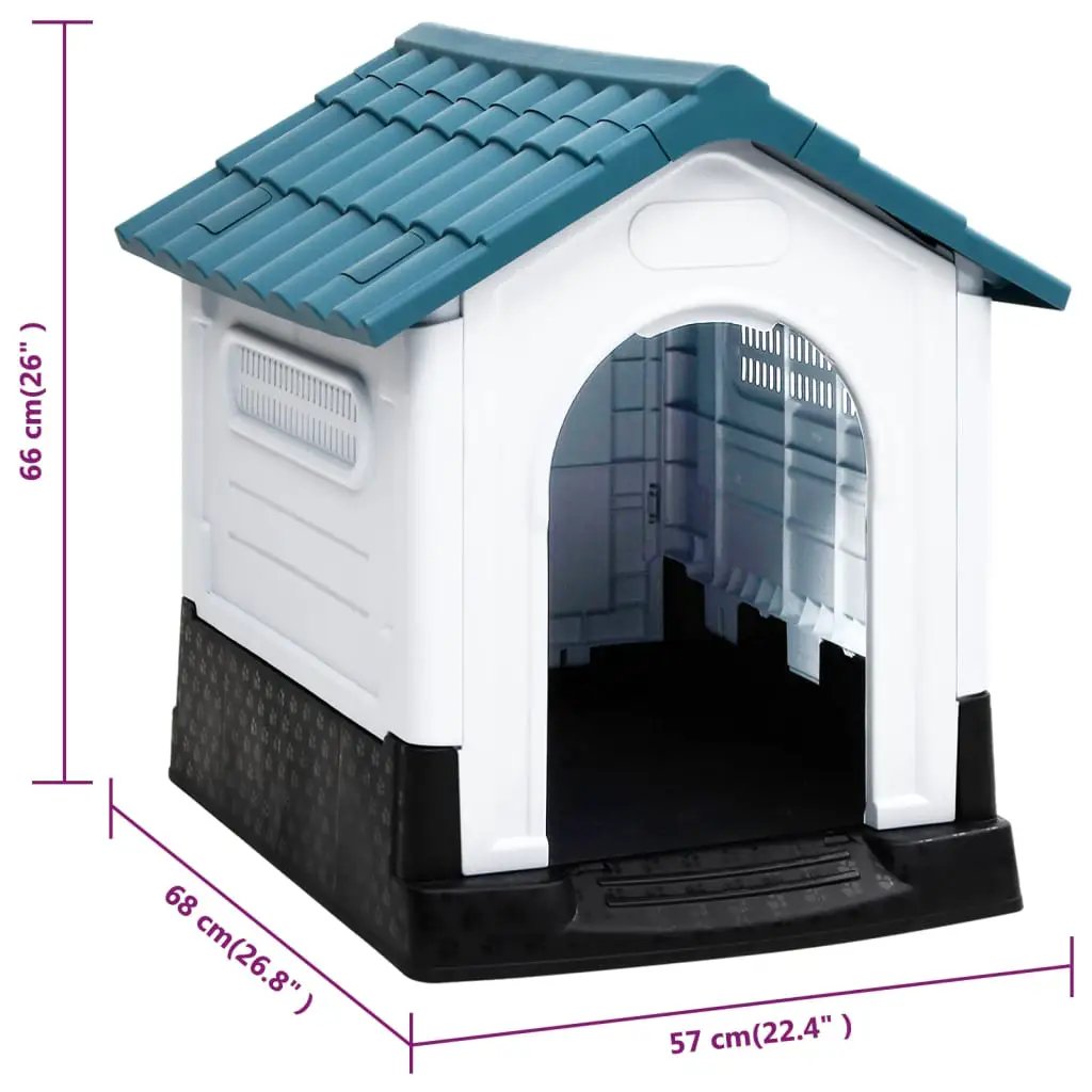 Hundehütte Blau 57x68x66 cm aus Polypropylen vidaXL
