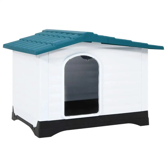 Hundehütte vidaXL aus Polypropylen, blaues Dach, 90,5x68x66 cm