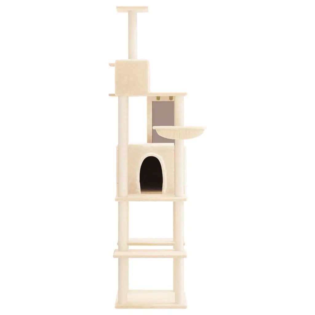 Kratzbaum VidaXL Creme mit Sisal-Kratzsäulen 201 cm