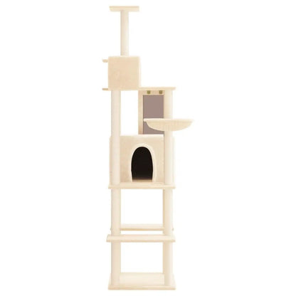 Kratzbaum VidaXL Creme mit Sisal-Kratzsäulen 201 cm